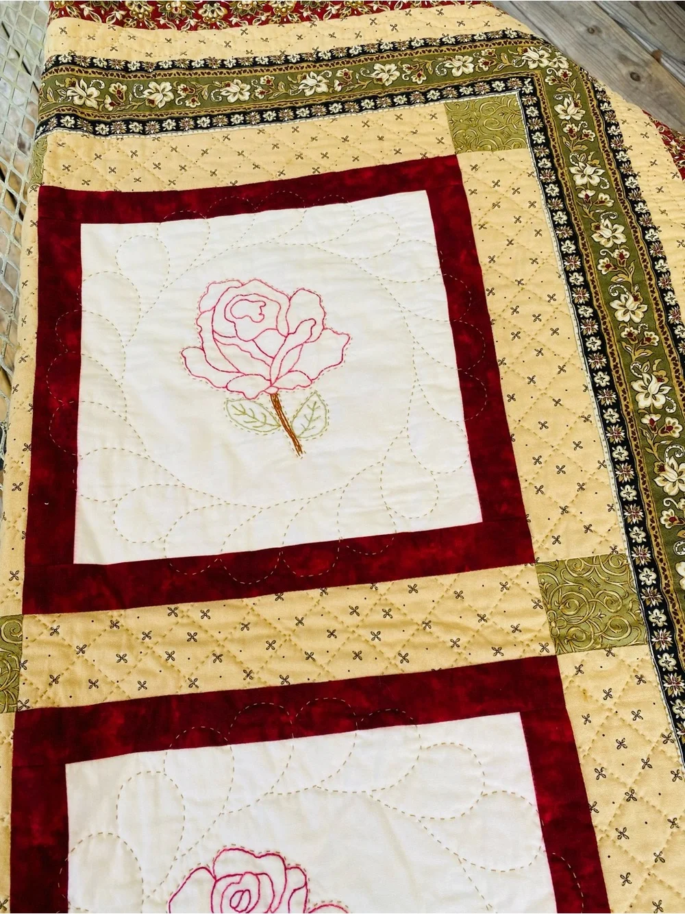 A Handmade Wall Hanging Quilt  37”x37”  All Cotton